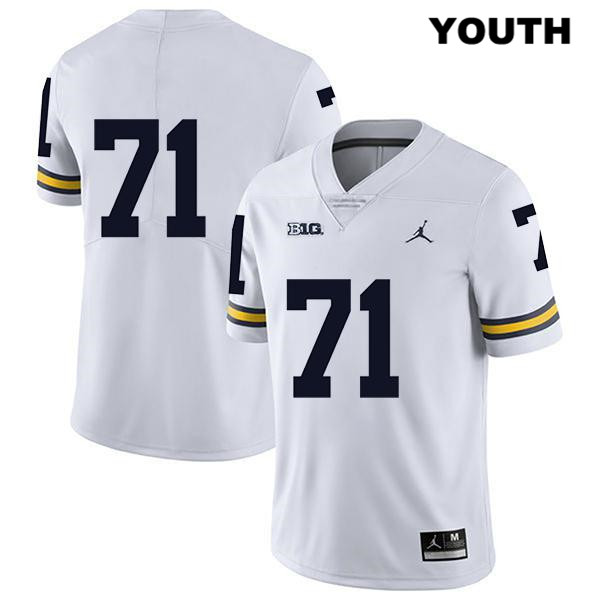 Youth NCAA Michigan Wolverines David Ojabo #71 No Name White Jordan Brand Authentic Stitched Legend Football College Jersey GN25T16XW